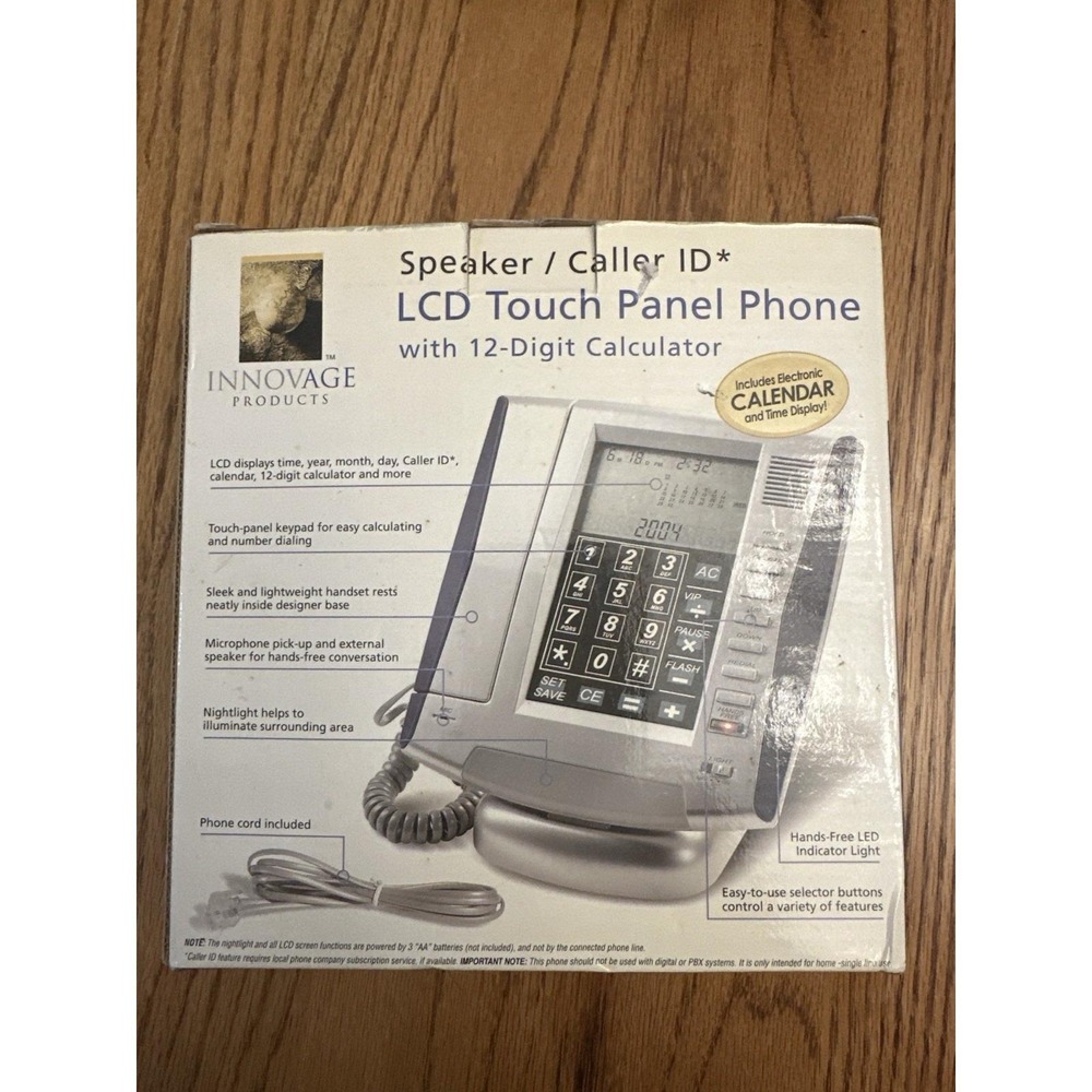 Y2K Innovage LCD Touch Panel Phone Speaker Caller‎ ID w/ Calculator Cal.   2004